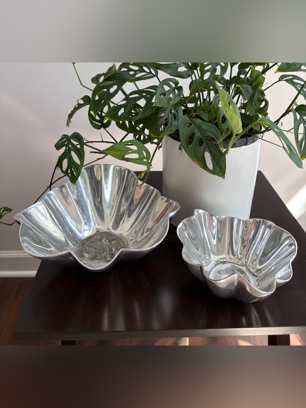 Arthur Court Designs Serving Bowls Set of 2 Cast Aluminum Silver